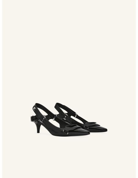 SLINGBACKS RACER EN VINYLE NOIR