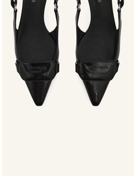 SLINGBACKS RACER EN VINYLE NOIR