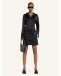 CHEMISE SATIN 2 POCHES NOIR