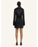BLACK SATIN SHIRT 2 POCKETS