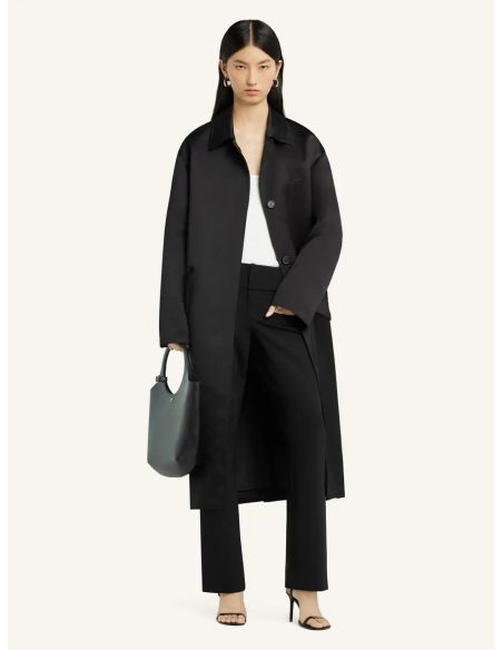 MANTEAU SATINE COCOON NOIR