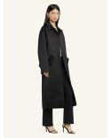 BLACK COCOON SATIN COAT