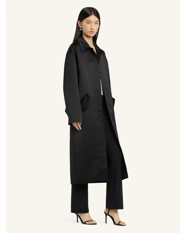 MANTEAU SATINE COCOON NOIR