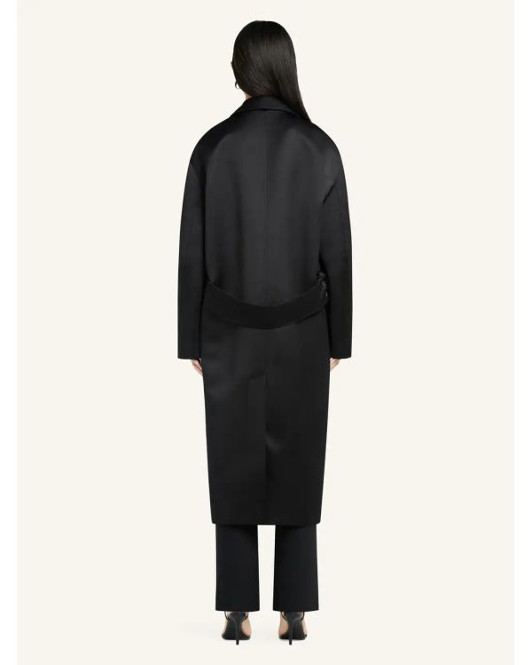 MANTEAU SATINE COCOON NOIR 2