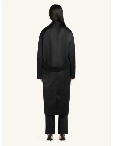 MANTEAU SATINE COCOON NOIR