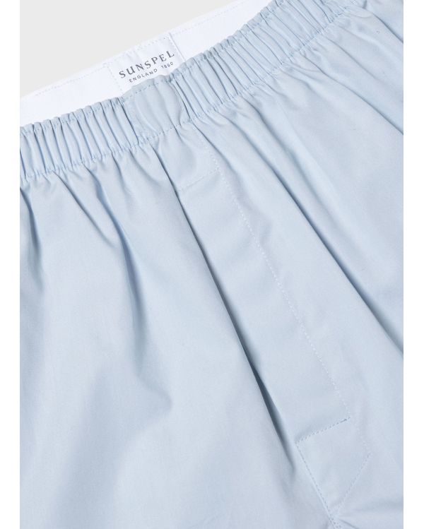 BLUE POPLIN BOXER SHORTS