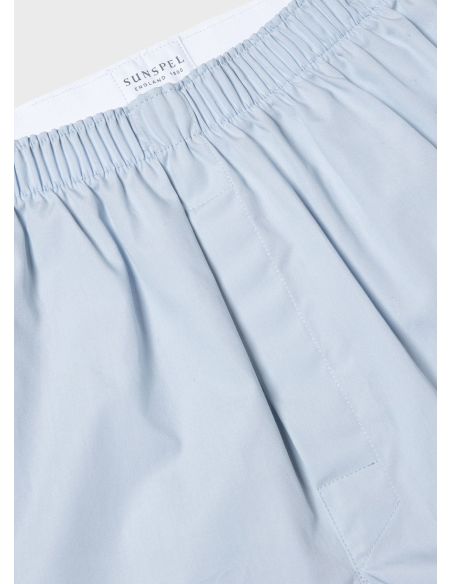 BLUE POPLIN BOXER SHORTS