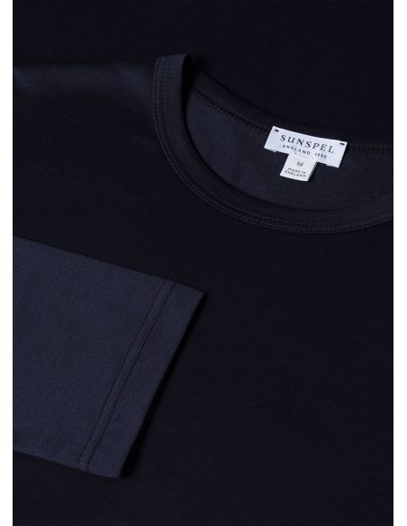 TSHIRT MANCHES LONGUES CLASSIQUE BLEU MARINE