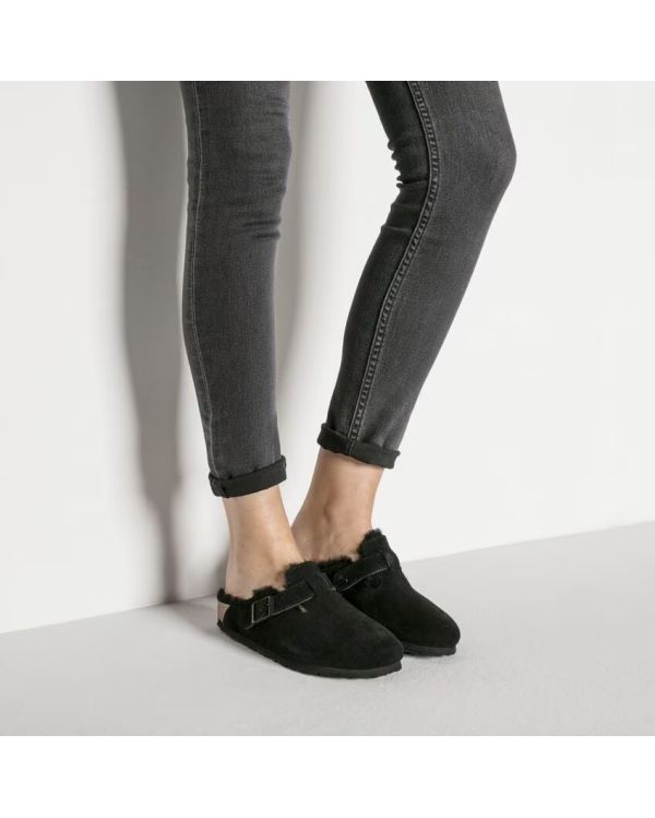 MULES BOSTON SHEARLING LEVE BLACK