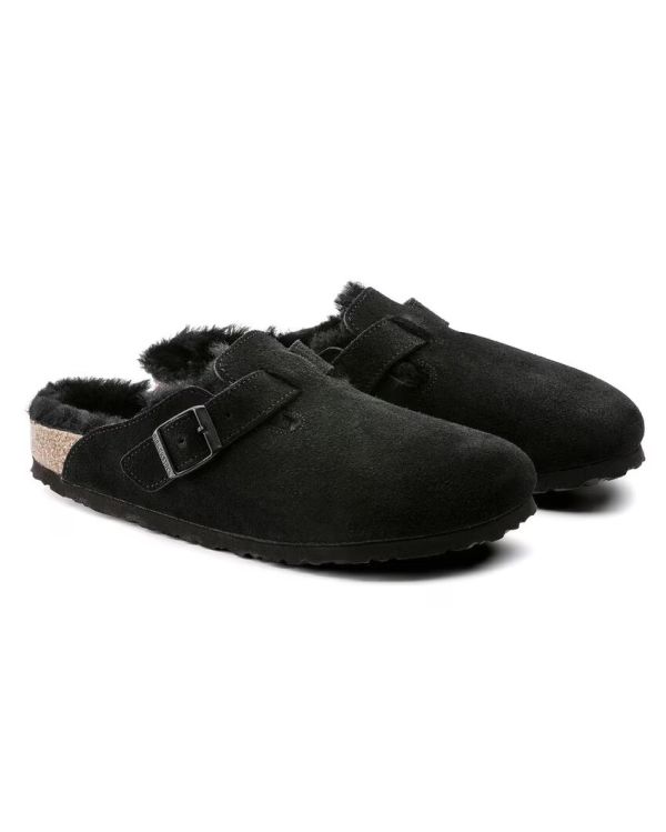 MULES BOSTON SHEARLING LEVE BLACK