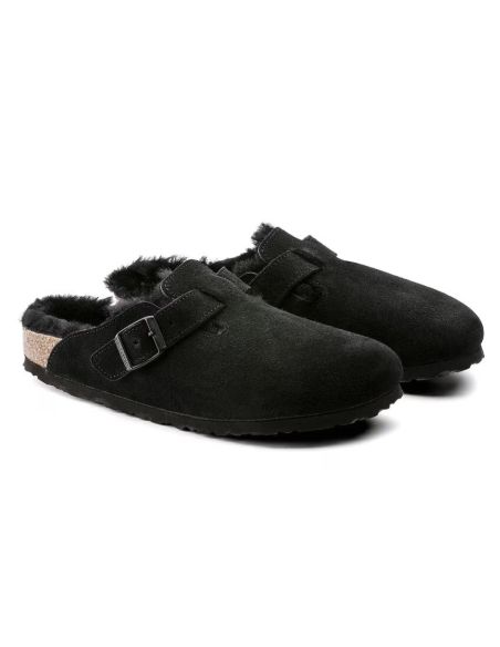 MULES BOSTON SHEARLING LEVE BLACK