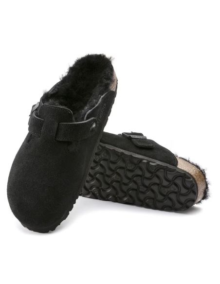 MULES BOSTON SHEARLING LEVE BLACK