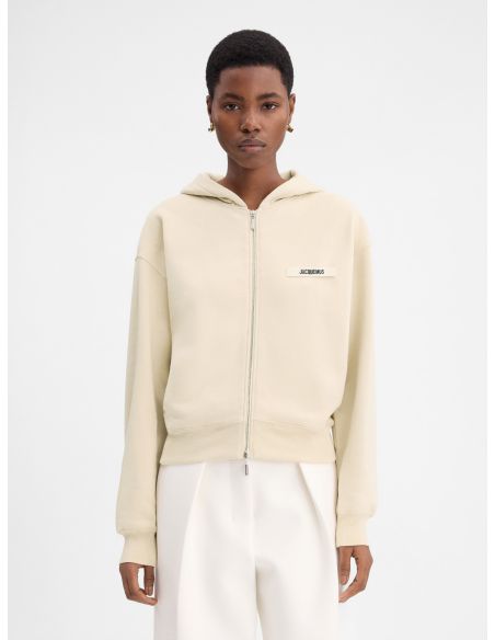 LA CASA BEIGE GROS GRAIN HOODIE