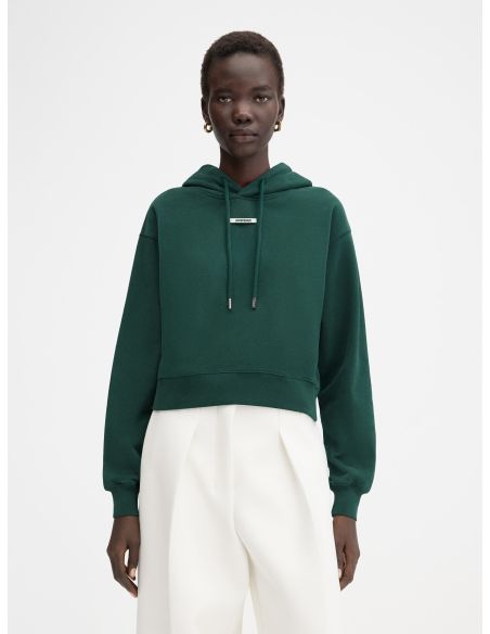 LE HOODIE GROS GRAIN DARK GREEN 2