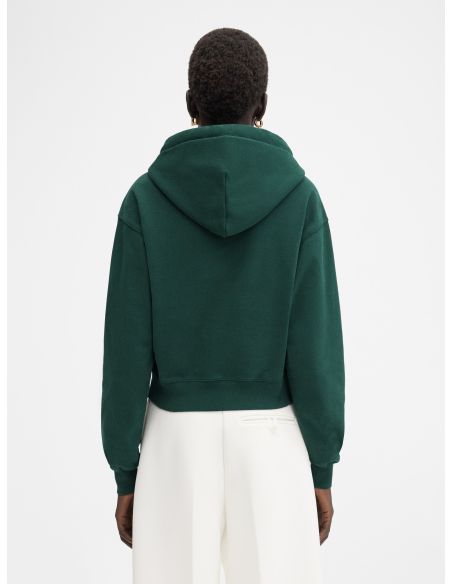 LE HOODIE GROS GRAIN DARK GREEN 2