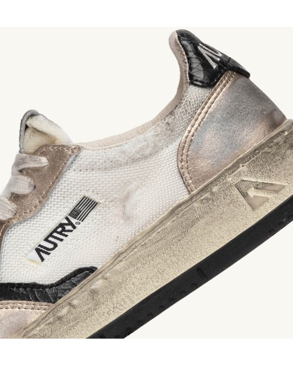 SNEAKERS MEDALIST SUPER VINTAGE LOW MAN BLANC DORE NOIR