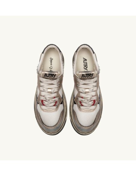 SNEAKERS MEDALIST SUPER VINTAGE LOW MAN BLANC DORE NOIR