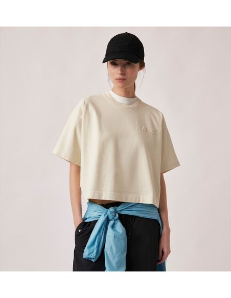 TSHIRT BOXY LOGO CREAM