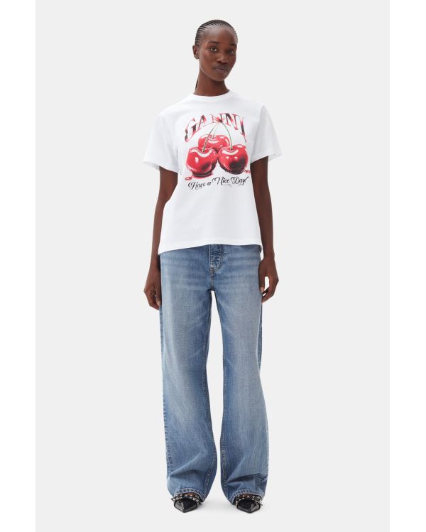 BASIC CHERRY WHITE JERSEY TSHIRT 2
