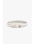 WHITE LEATHER BRAIDED BELT