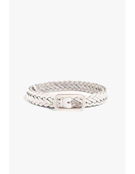 CEINTURE TRECCIA PELLE BIANCO