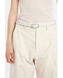 CEINTURE TRECCIA PELLE BIANCO