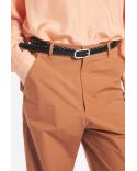 BLACK LEATHER BRAIDED BELT