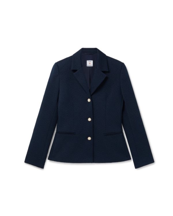 VESTE JACQUARD SINGLE BREASTED NAVY