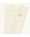 CREAM EMBROIDERED LOGO SOCKS