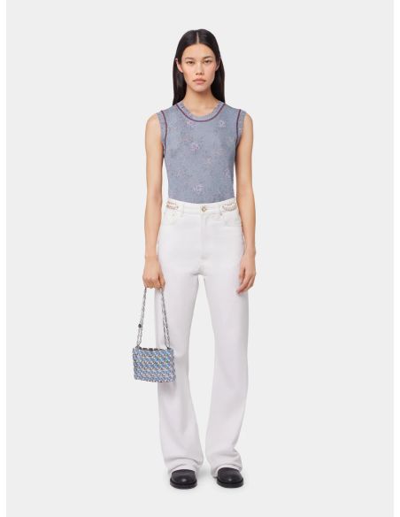 KNIT TANK TOP LIGHT BLUE