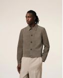 VESTE BEIGE EN CUIR CENDRE