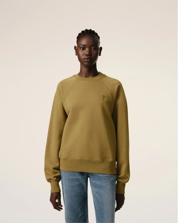 MUSTARD SWEATSHIRT AMI DE COEUR TONE ON TONE HAVANE