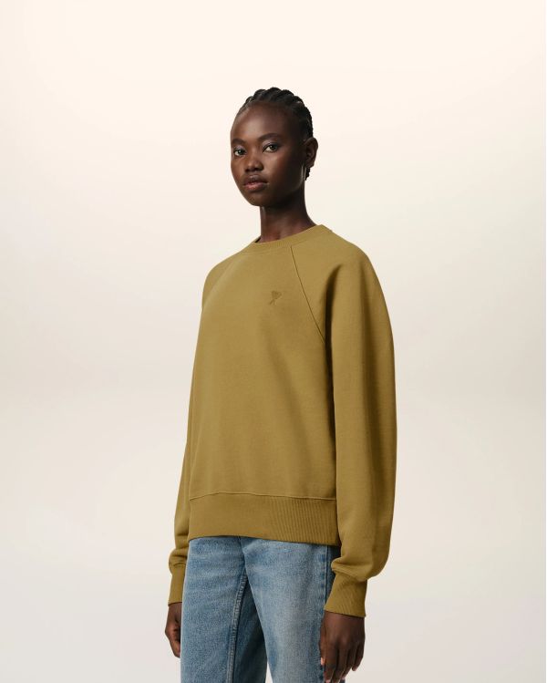 MUSTARD SWEATSHIRT AMI DE COEUR TONE ON TONE HAVANE