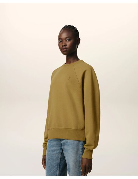 SWEATSHIRT MOUTARDE AMI DE COEUR TON SUR TON HAVANE
