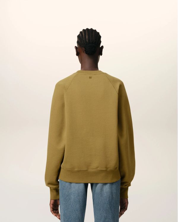 SWEATSHIRT MOUTARDE AMI DE COEUR TON SUR TON HAVANE 2