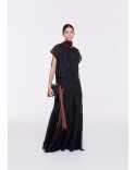 TOP EN ORGANZA AVEC FOULARD NOIR