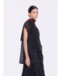 TOP EN ORGANZA AVEC FOULARD NOIR