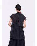 TOP EN ORGANZA AVEC FOULARD NOIR