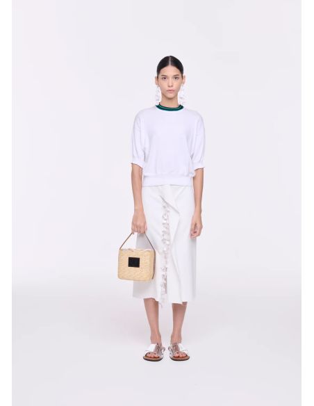 KNITTED COTTON SWEATER WHITE