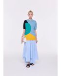 COLOR BLOCK KNITTED COTTON SWEATER