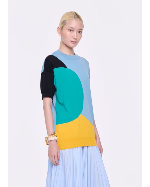 PULL EN COTON TRICOT COLOR BLOCK