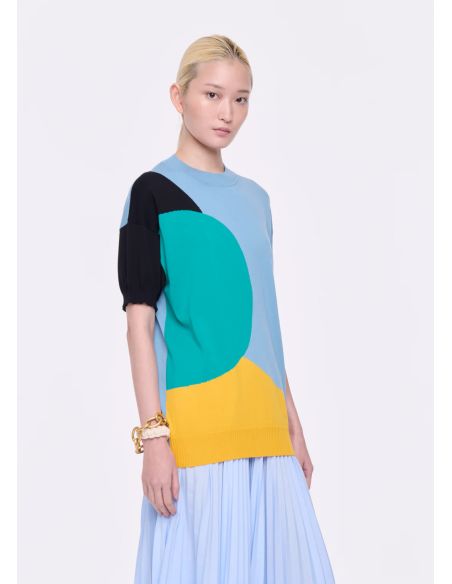 PULL EN COTON TRICOT COLOR BLOCK