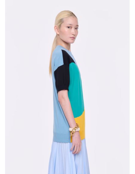 PULL EN COTON TRICOT COLOR BLOCK