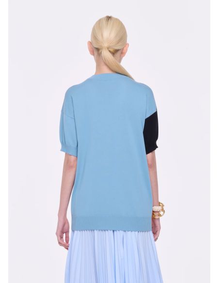 PULL EN COTON TRICOT COLOR BLOCK