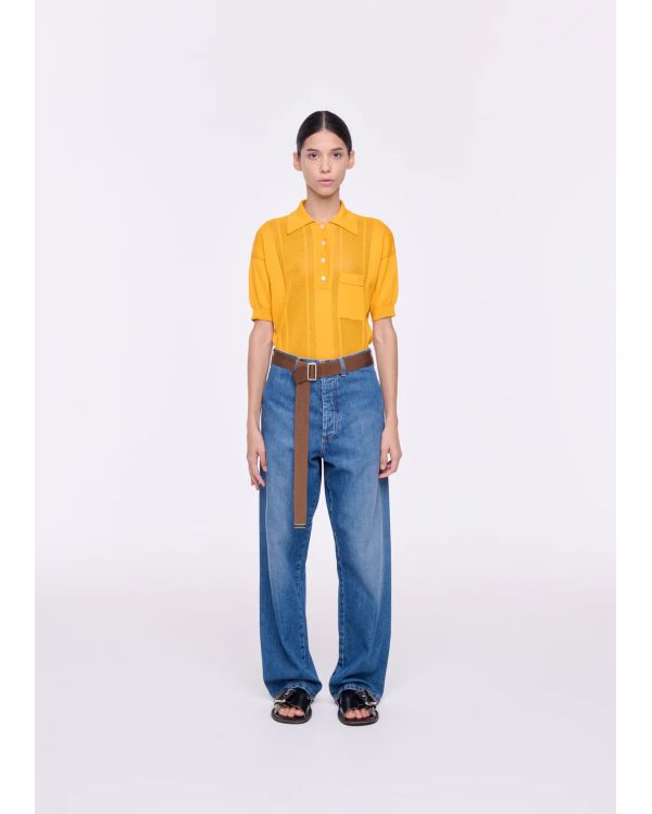 JEAN DROIT CEINTURE INDIGO