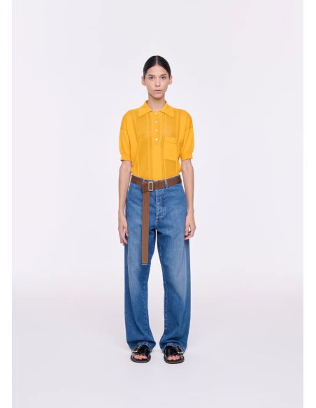 STRAIGHT JEANS WITH INDIGO BELT