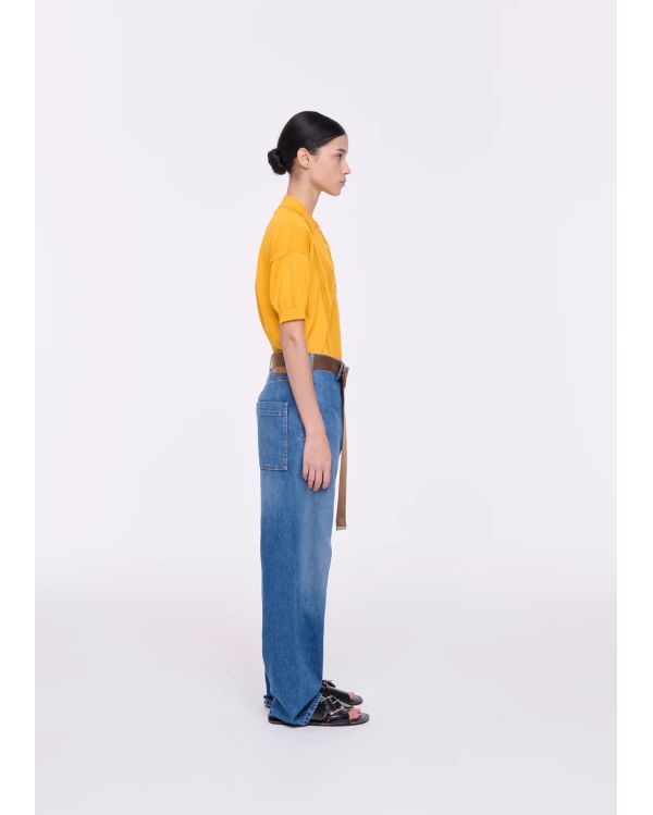 JEAN DROIT CEINTURE INDIGO