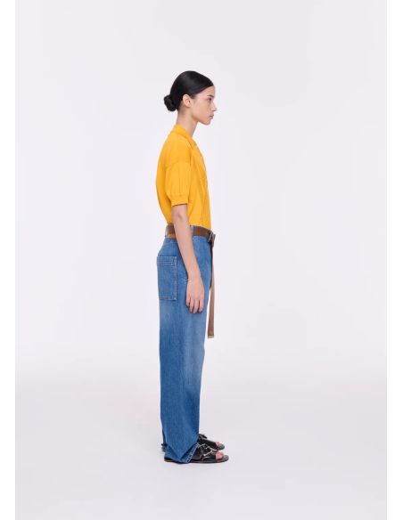 JEAN DROIT CEINTURE INDIGO