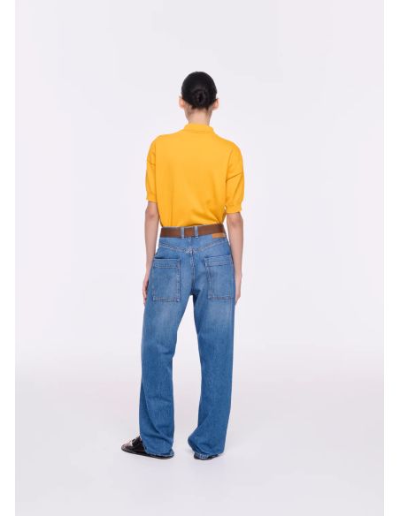 STRAIGHT JEANS WITH INDIGO BELT