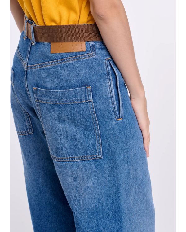 JEAN DROIT CEINTURE INDIGO